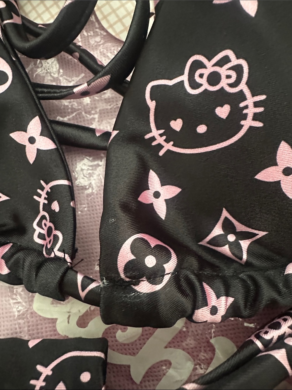 Hello Kitty Black and Pink Bikini Set with Monogram Motif - Picture 4 of 5